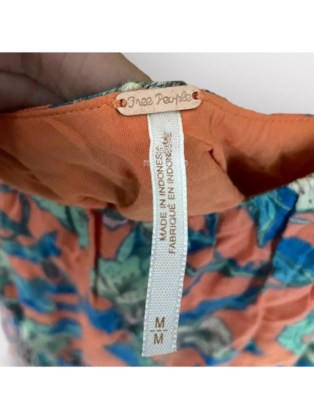 Free People Size M Orange Combo Dear You Floral Sleeveless A-Line Mini Dress - Picture 3 of 13